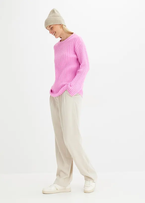 Maglione oversize a coste, bonprix