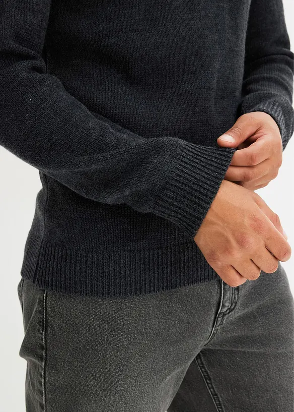 Maglione pratico a girocollo con motivo color block, bonprix