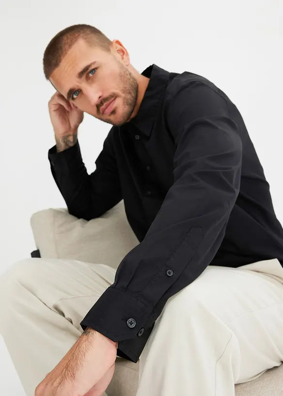 Camicia elegante elasticizzata, regular fit, bonprix