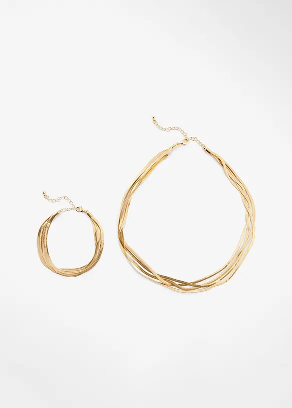 Bracciale Regolabile Winterbeauty Con Ciondoli Invernali - Orso Polare, Fiocco Di Neve E Berretto - Acciaio Inox (Oro/Avorio)