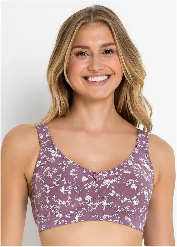 Reggiseno senza ferretto con cotone biologico morbido (pacco da 2), bonprix