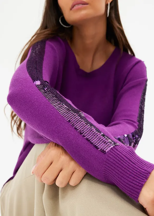 Maglione con paillettes, bonprix