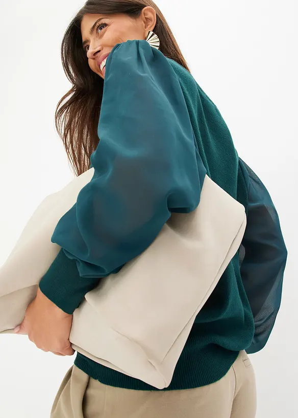 Maglione in filato fine di misto viscosa morbido, bonprix