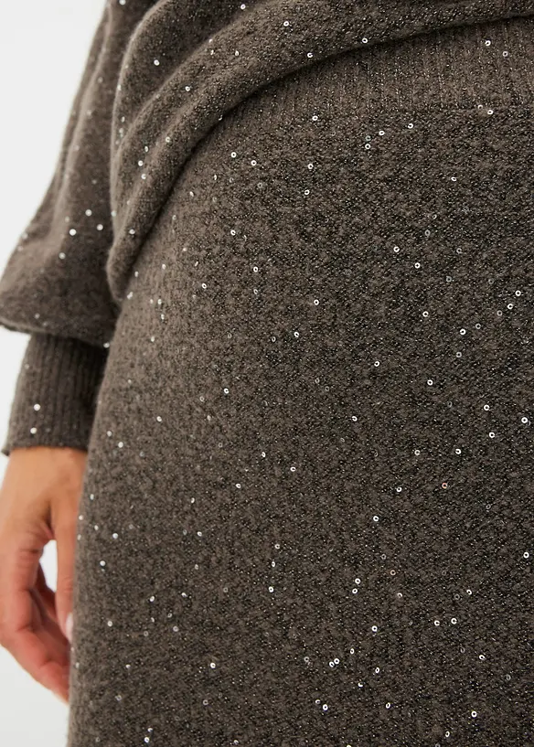Gonna in maglia con paillettes, bonprix
