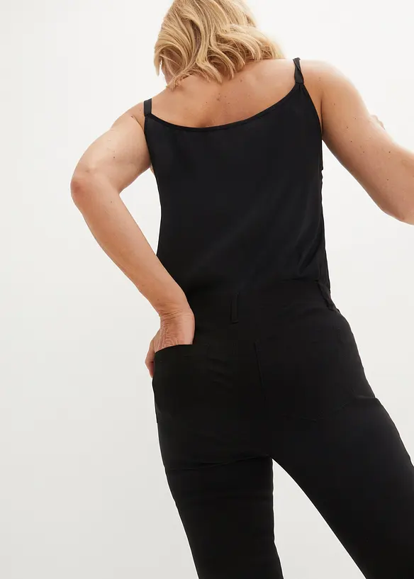 Pantaloni elasticizzati con elastico in vita e bottoni decorativi, bonprix