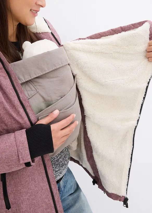 Giacca prémaman morbida 3 in 1 con inserto babywearing, bonprix