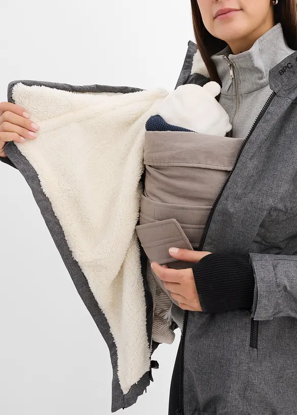 Giacca prémaman morbida 3 in 1 con inserto babywearing, bonprix