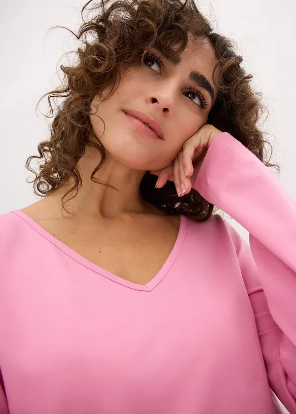 Maglia a maniche lunghe aderente (pacco da 2), bonprix