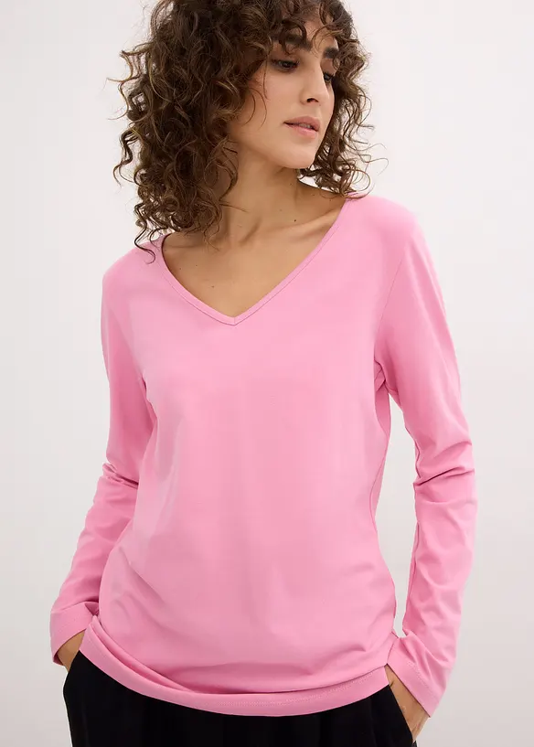 Maglia a maniche lunghe aderente (pacco da 2), bonprix