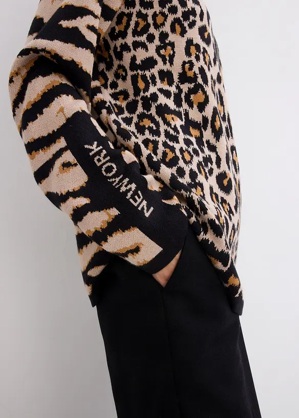 Maglione leopardato, bonprix