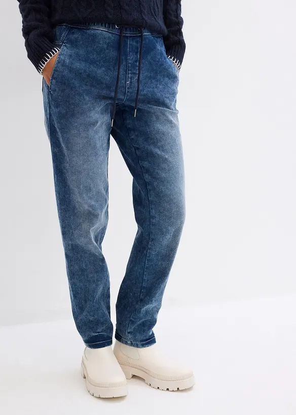 Jeans boyfriend termici, vita media, bonprix