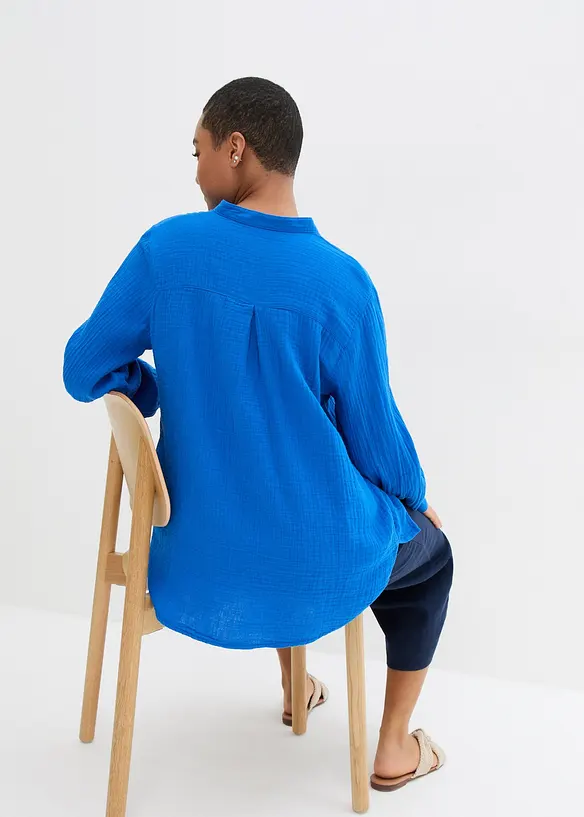 Camicia lunga in mussola di cotone, bonprix
