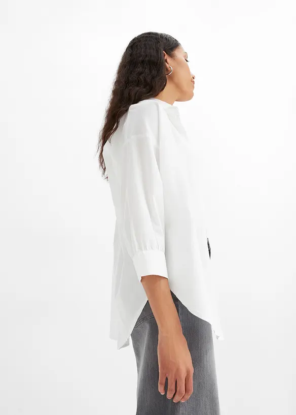 Camicetta oversize in cotone con maniche a 3/4, bonprix