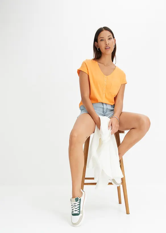 T-shirt con bottoni, bonprix