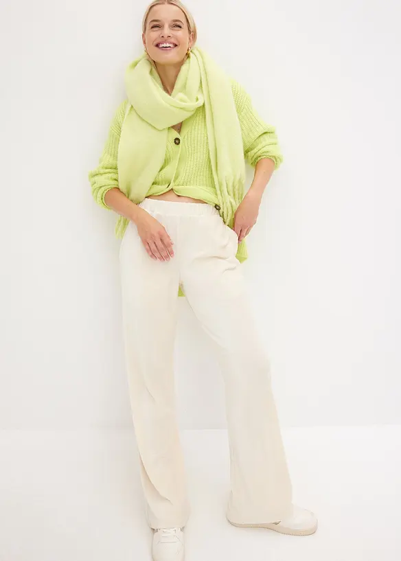 Pantaloni di velluto con cinta elastica, bonprix