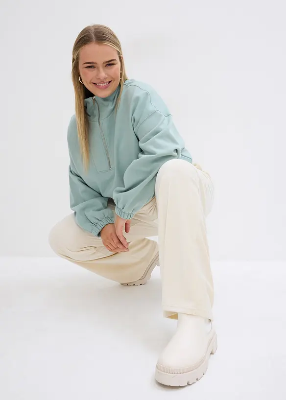 Pantaloni di velluto con cinta elastica, bonprix