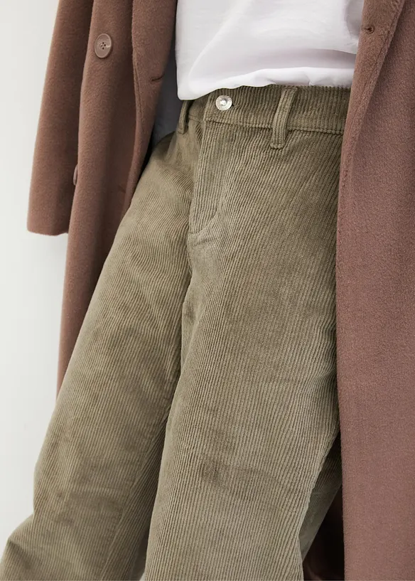 Pantaloni a palazzo in velluto elasticizzato a coste, bonprix