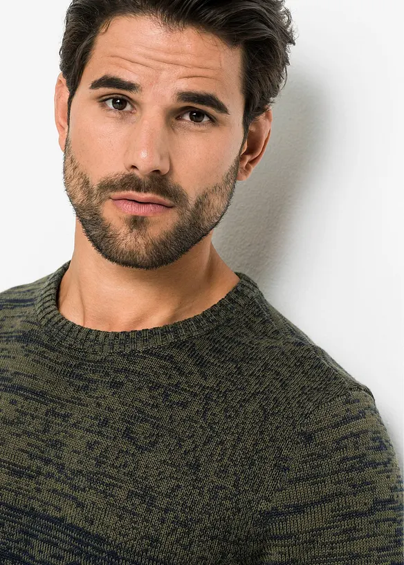 Maglione dalla linea comfort in filato fine misto cotone, bonprix