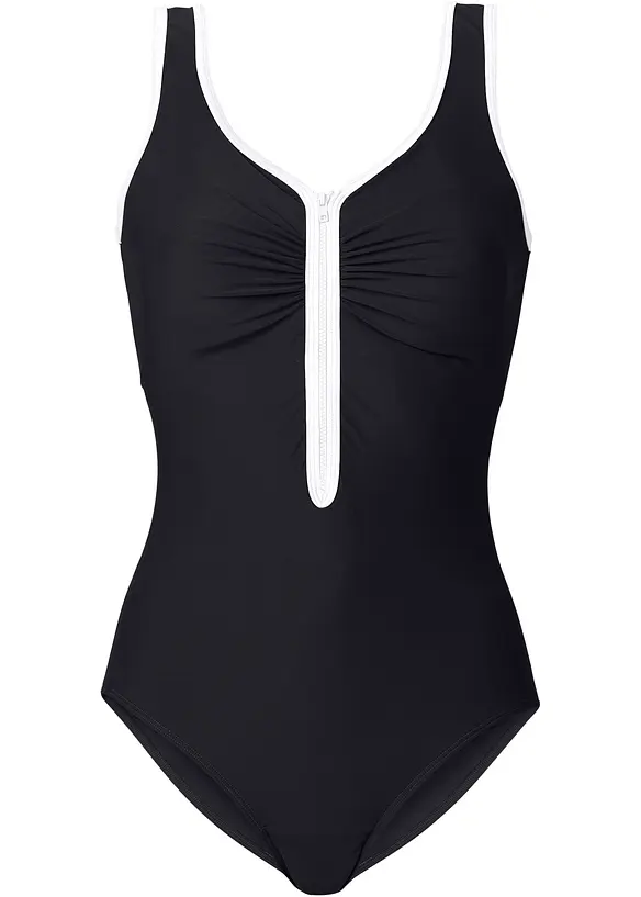 Costume intero con cerniera e effetto modellante leggero, bonprix