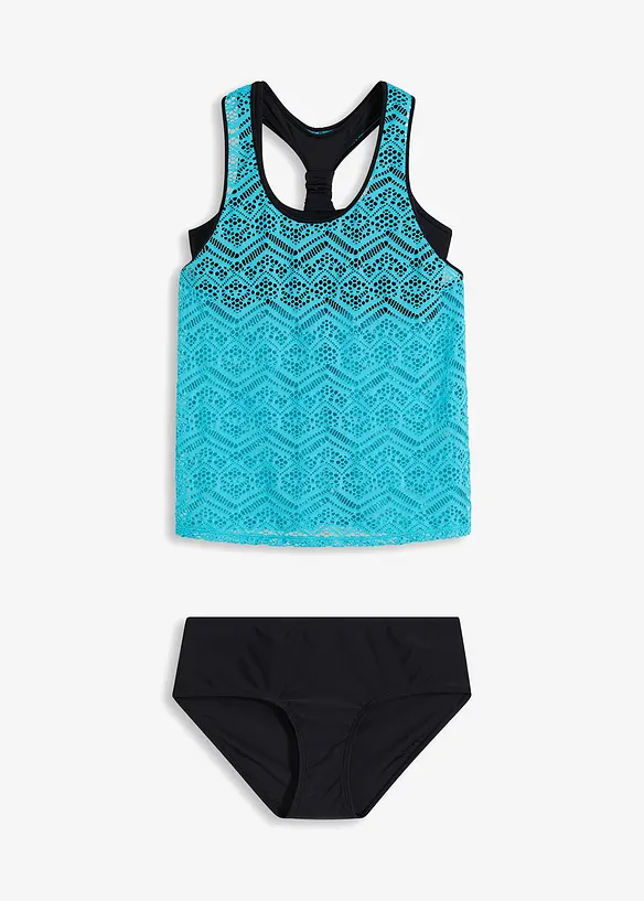 Tankini con pizzo elasticizzato (set 2 pezzi), bonprix
