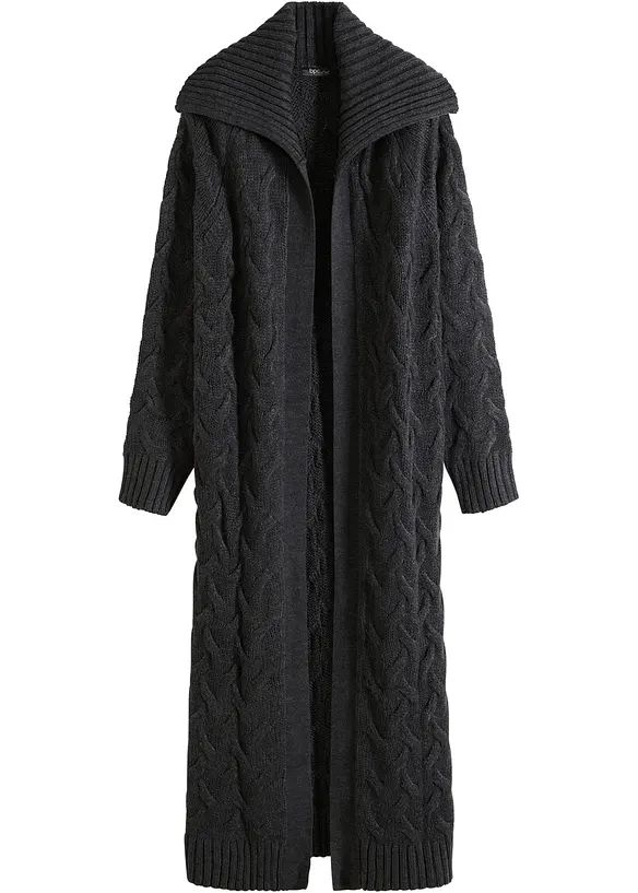 Maxi cardigan in maglia a trecce, bonprix