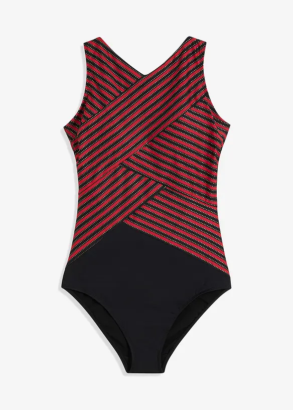 Costume intero con motivo incrociato ed effetto modellante medio, bonprix