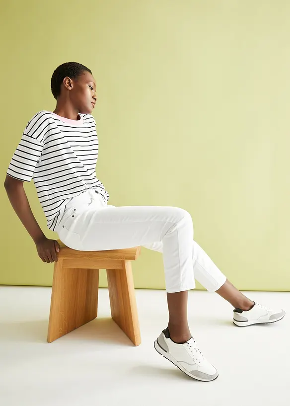Pantaloni cropped a vita alta, bonprix
