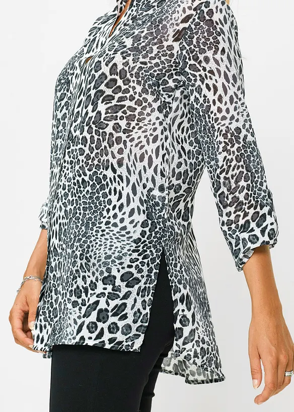 Camicia lunga in chiffon, bonprix