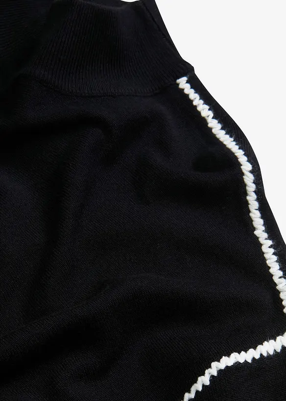 Maglione boxy con cuciture decorative in misto viscosa, bonprix