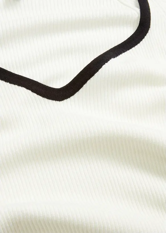 Maglione in filato fine con bordo a contrasto, bonprix