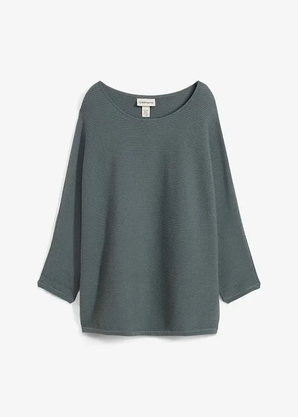 Maglione oversize a costine in misto viscosa, bonprix