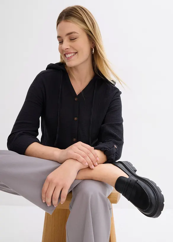 Blusa in mussola vaporosa, bonprix