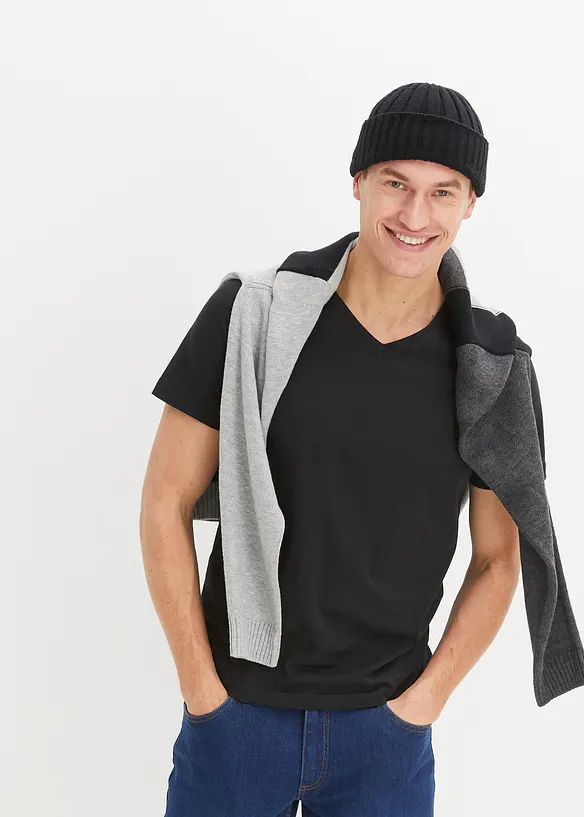 T-shirt con scollo a V (pacco da 3), bonprix