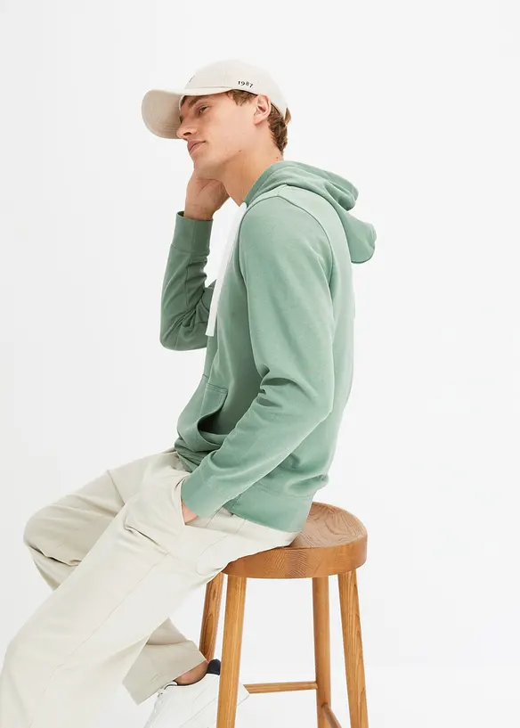 Felpa con cappuccio in puro cotone, bonprix