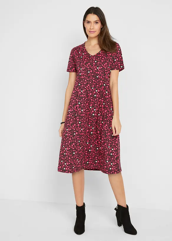 Abito midi in jersey di cotone, bonprix