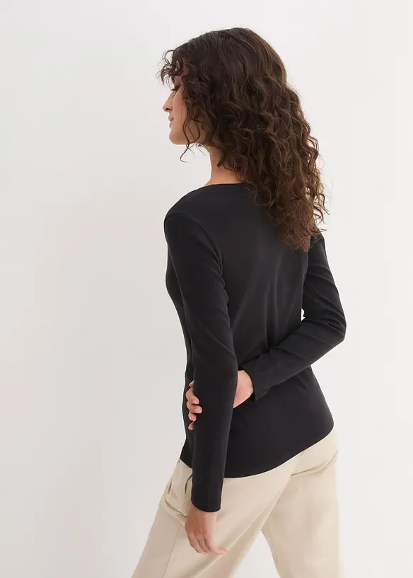 Maglia a maniche lunghe in puro cotone biologico, bonprix
