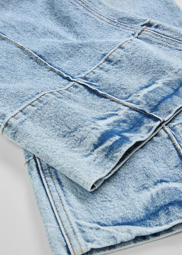 Jeans cropped wide leg, a vita media, bonprix