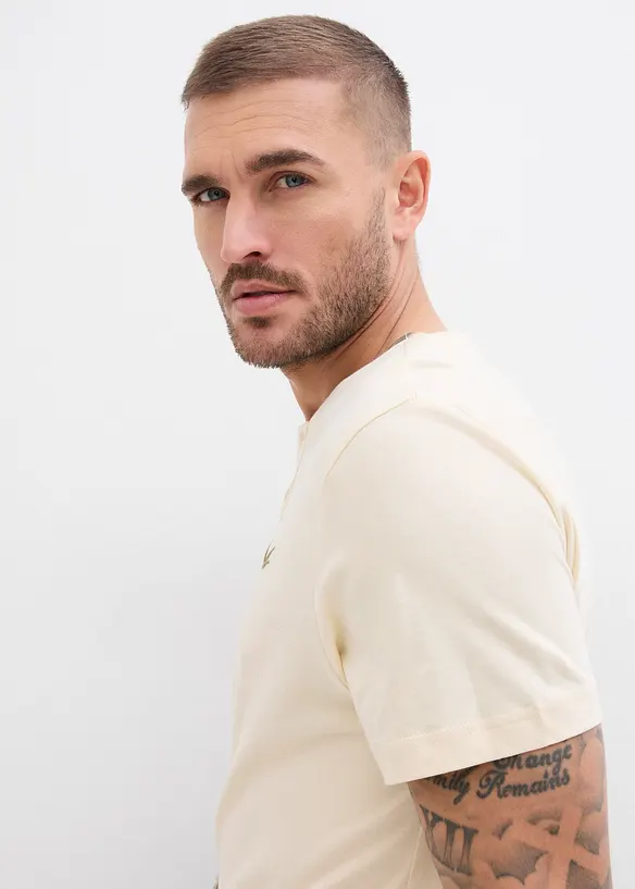 Maglia serafino in puro cotone biologico (pacco da 3), bonprix