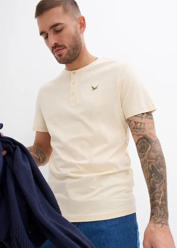 Maglia serafino in puro cotone biologico (pacco da 3), bonprix