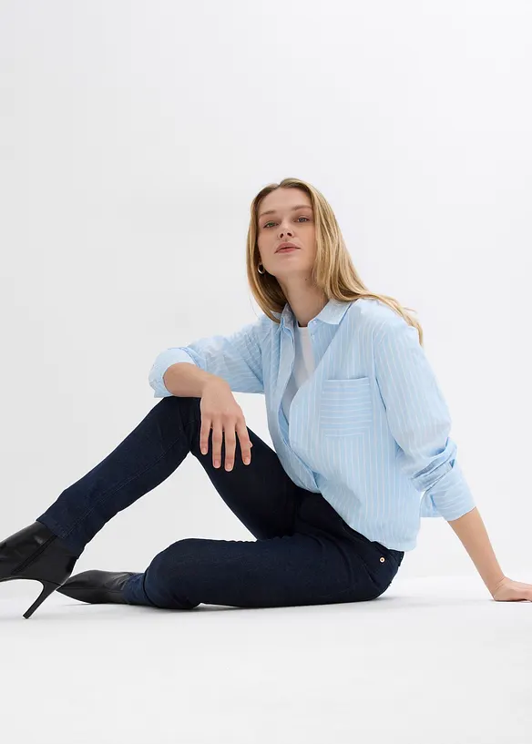 Jeans skinny in cotone biologico, a vita media, bonprix