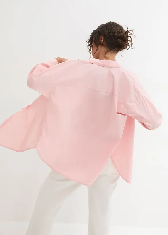 Camicetta oversize in cotone con maniche a 3/4, bonprix