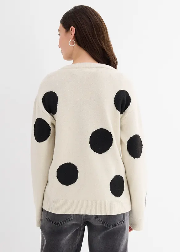 Maglione oversize a pois, bonprix