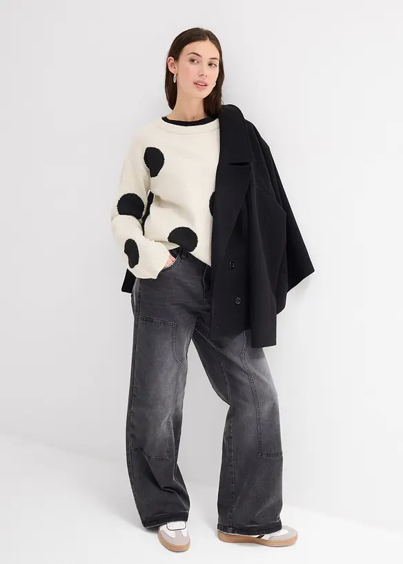 Maglione oversize a pois, bonprix