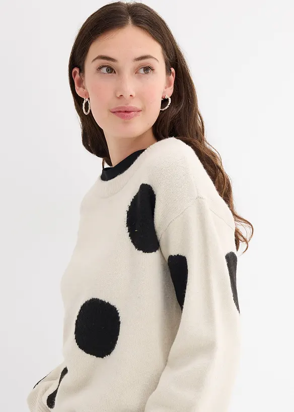 Maglione oversize a pois, bonprix