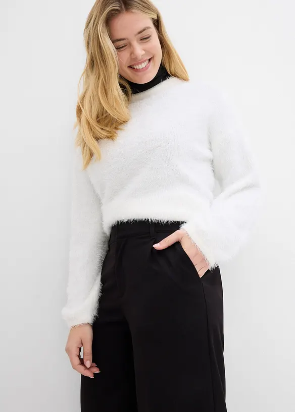 Pantaloni con pinces, a vita alta, bonprix