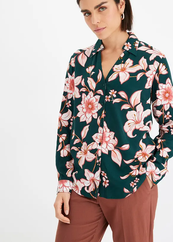 Camicetta fantasia in viscosa fluente, bonprix