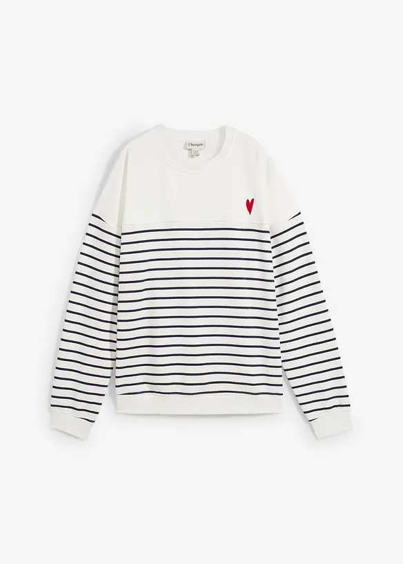 Felpa oversize in misto cotone, bonprix