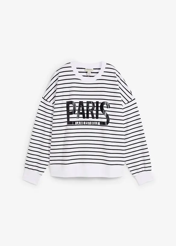 Felpa oversize in misto cotone, bonprix