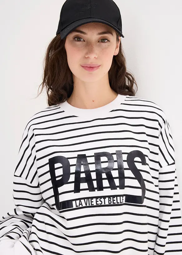 Felpa oversize in misto cotone, bonprix