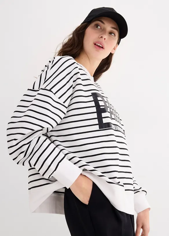 Felpa oversize in misto cotone, bonprix
